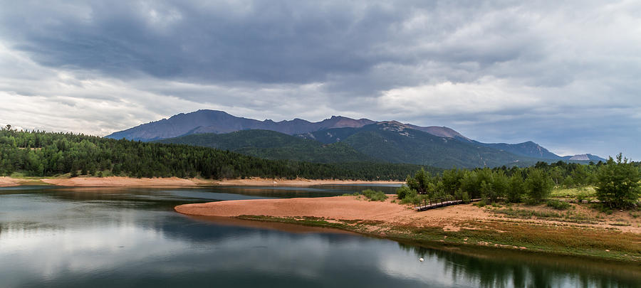 Pikes Peak from Crystal Creek Reservoir Photograph by Jeff Stoddart