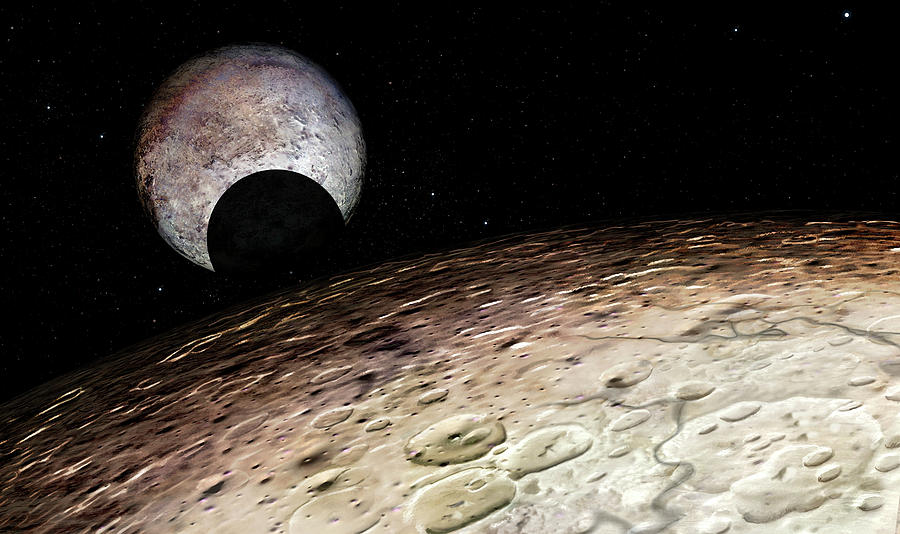 Pluto From Charon by Mark Garlick / Science Photo Library