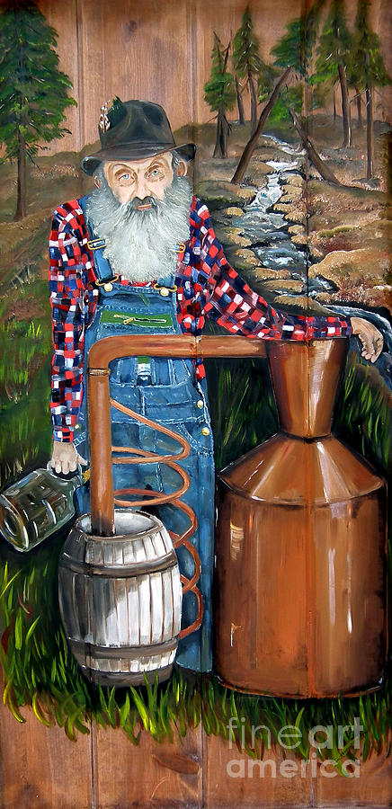 Popcorn Sutton - Moonshiner - Redneck Painting by Jan Dappen