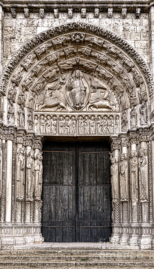 Ornate Stone Church Entrance Photograph - Portal by Olivier Le Queinec