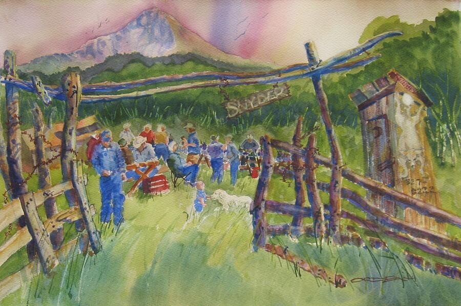 Fathers Day at Snyders Painting by Jackson Ordean