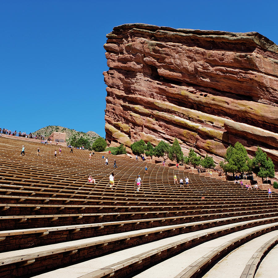 Red Rocks Ron Herbert Red Rocks Amphitheatre Photograph by Ron Koeberer - Metal Posters