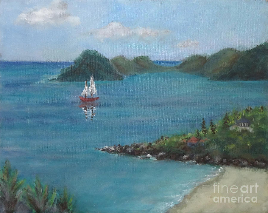 Robins Favorite Beach Painting by Carol DENMARK