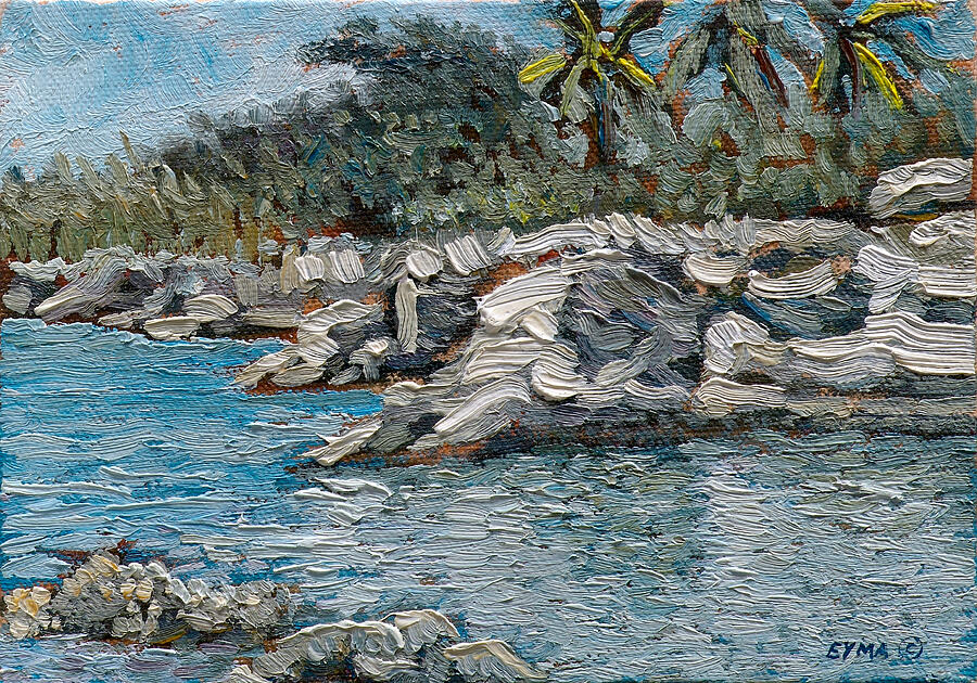 Rocky Bluff - Eleuthera, Bahamas Painting by Ritchie Eyma