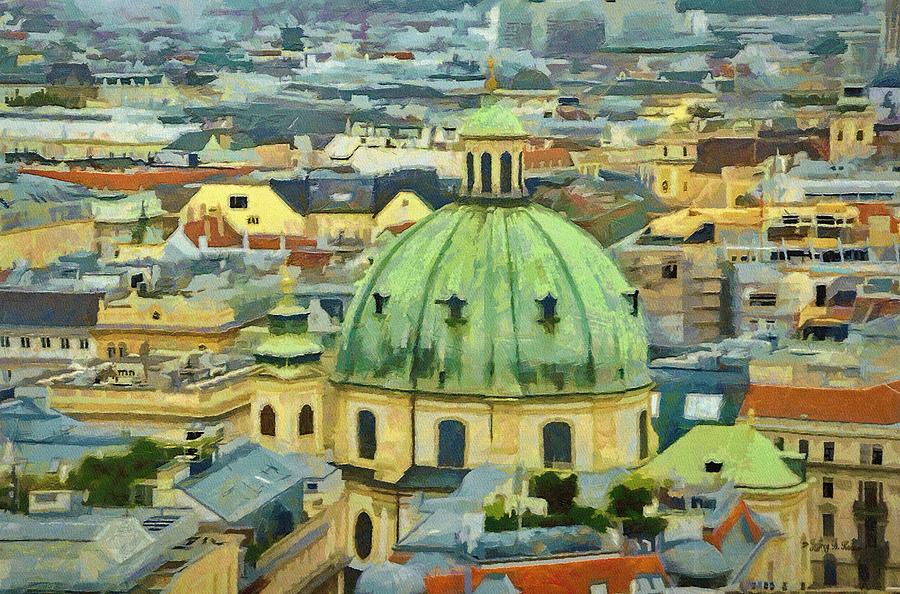 Rooftops of Vienna Painting by Jeffrey Kolker