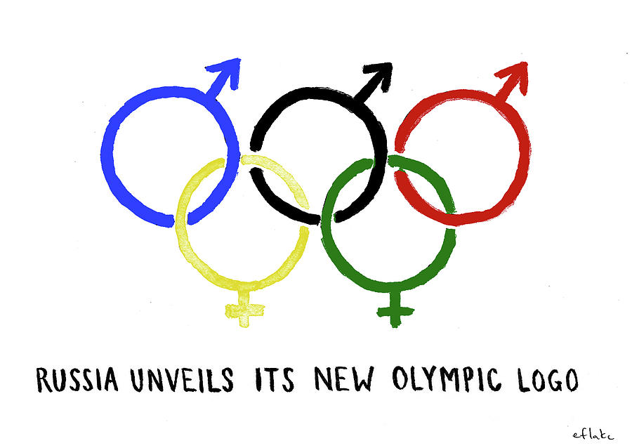 Russia Unveils Its New Olympic Logo Drawing by Emily Flake
