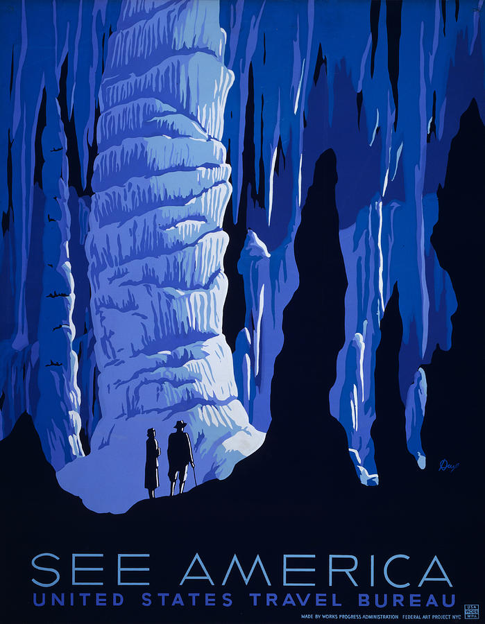 Exploring Grand Caverns Digital Art - See America by Georgia Clare