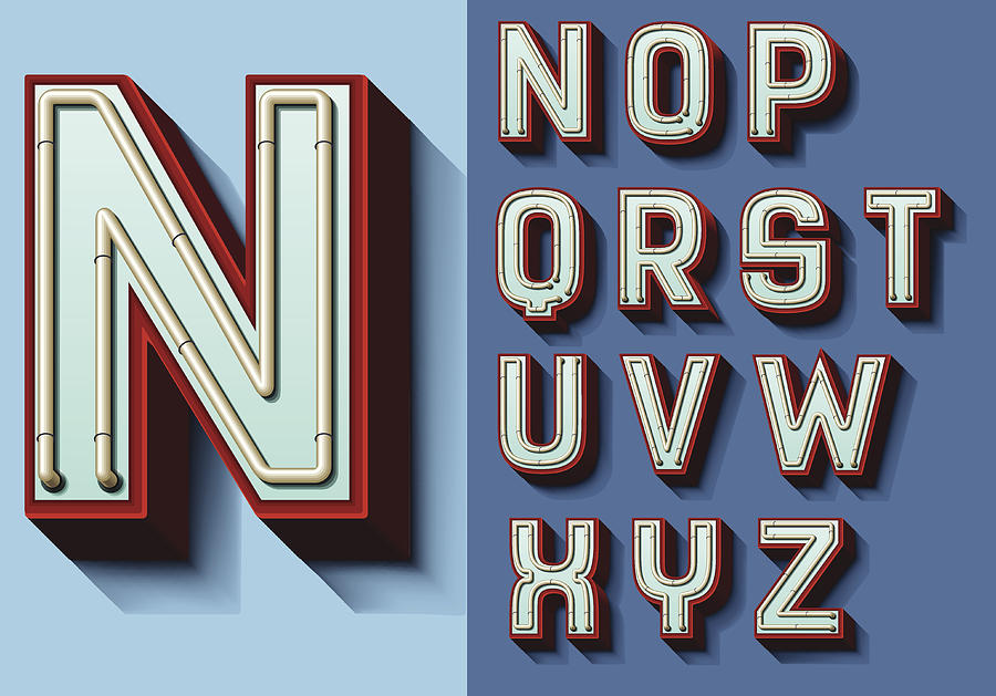 Set of isolated capital letters N-Z Drawing by Tareo81