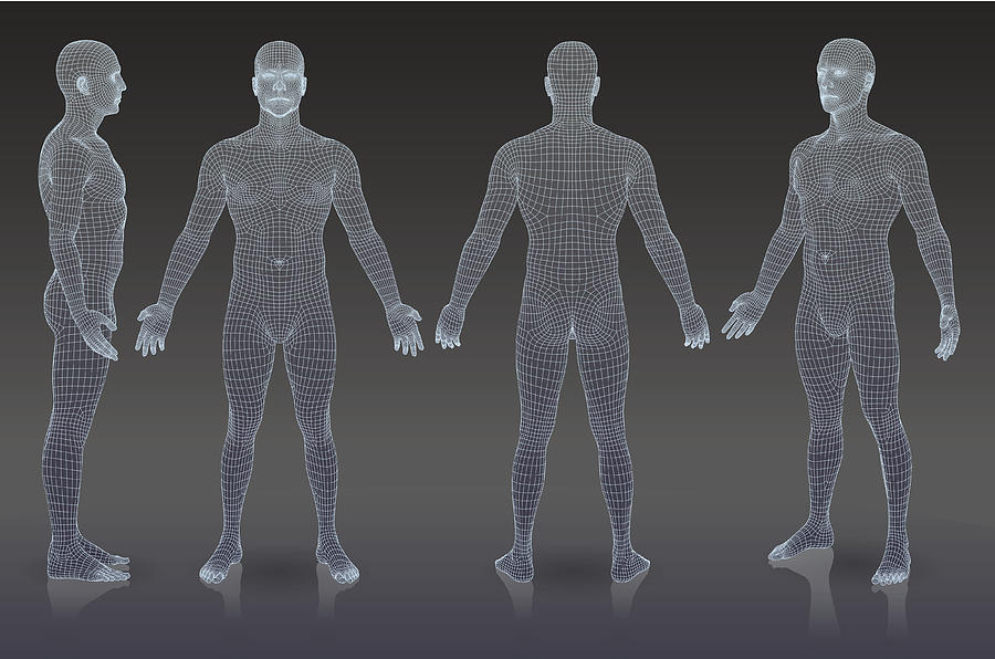 Set of three dimensional people. Drawing by A-r-t-i-s-t