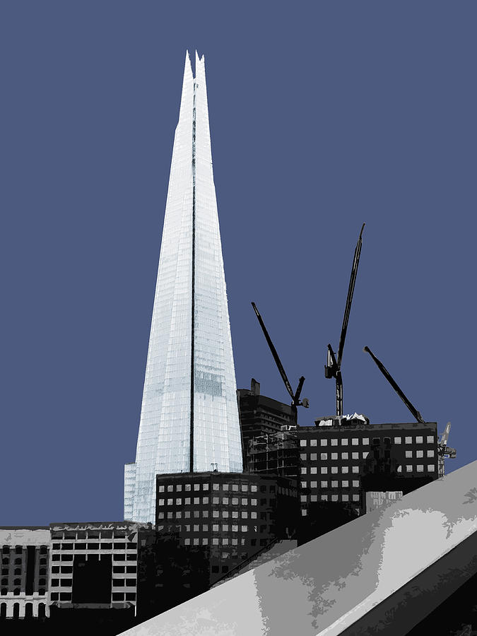 Shard - New BLUE Mixed Media by BFA Prints