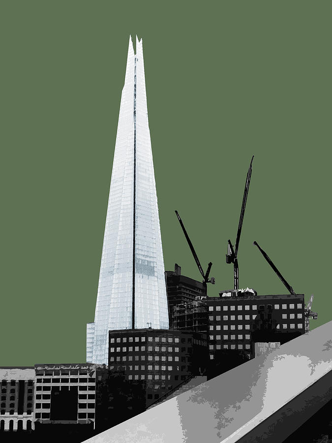 Shard - Olive GREEN Mixed Media by BFA Prints