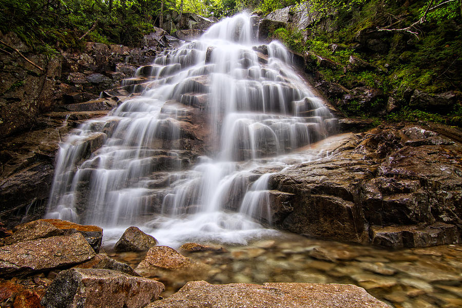 Silky Veil Cloudland Falls Lincoln NH Photograph by Jeff Sinon