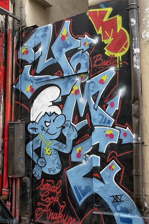 Smurf Graffiti Photograph by Georgia Clare