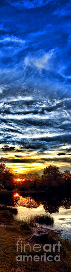 Vibrant Sunset Over Tranquil Lake Photograph - Somewhere on Earth by Olivier Le Queinec