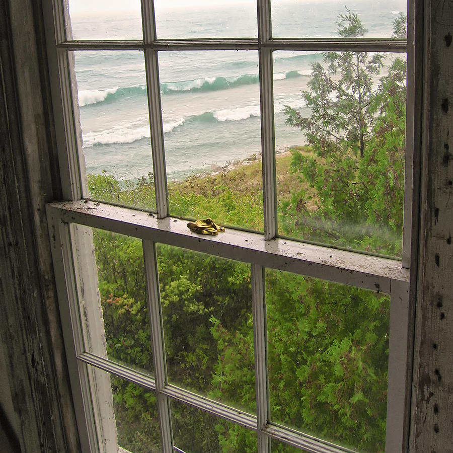 South Manitou Island Lighthouse Window Photograph by Mary Lee Dereske