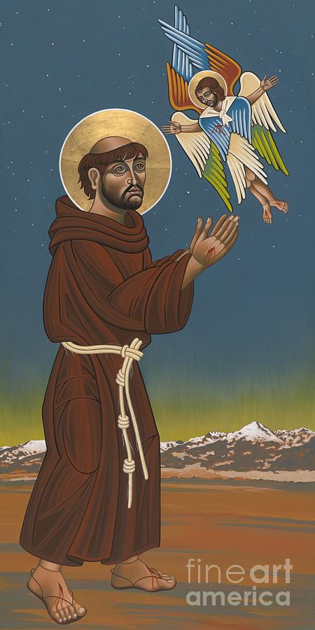 St. Francis with an Angel Painting - St. Francis Patron of Colorado 186 by William Hart McNichols