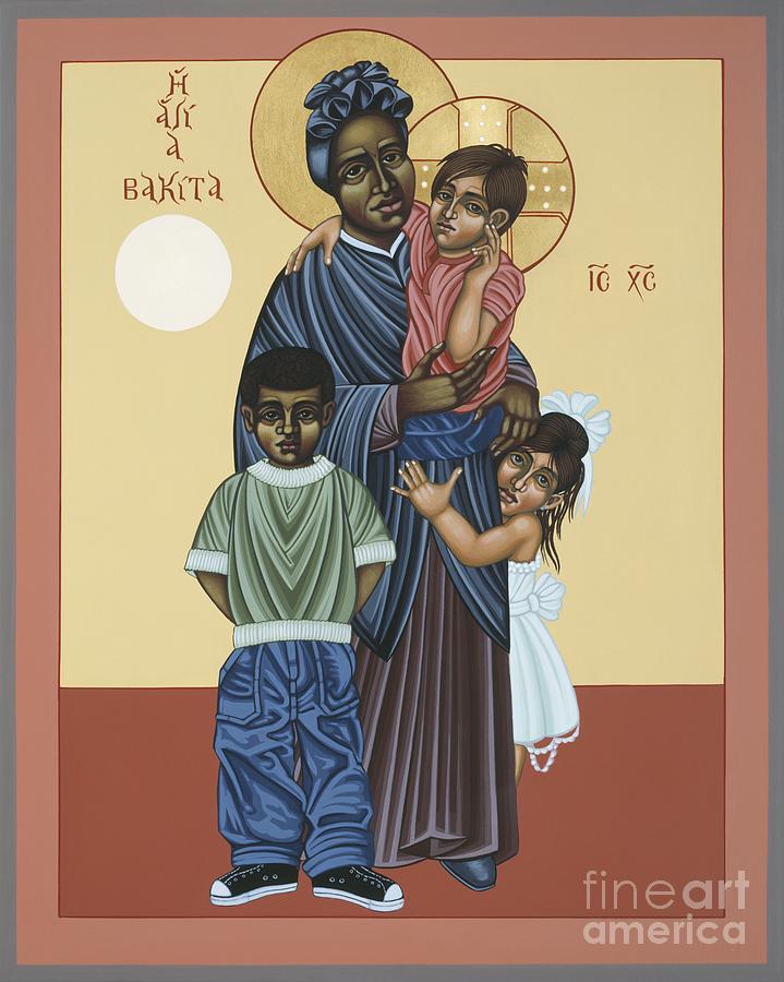 St. Josephine Bakhita with Children Painting - St. Josephine Bakhita Universal Sister 095 by William Hart McNichols