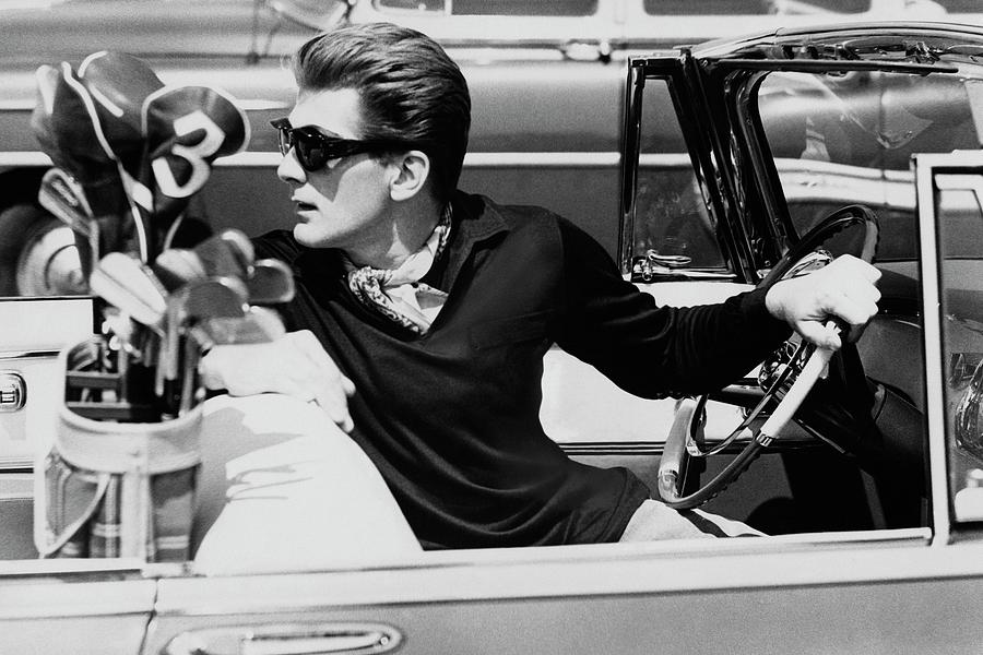 Stylish Man in Convertible Photograph - Steve Holland In A Chrysler New Yorker by Paul Himmel