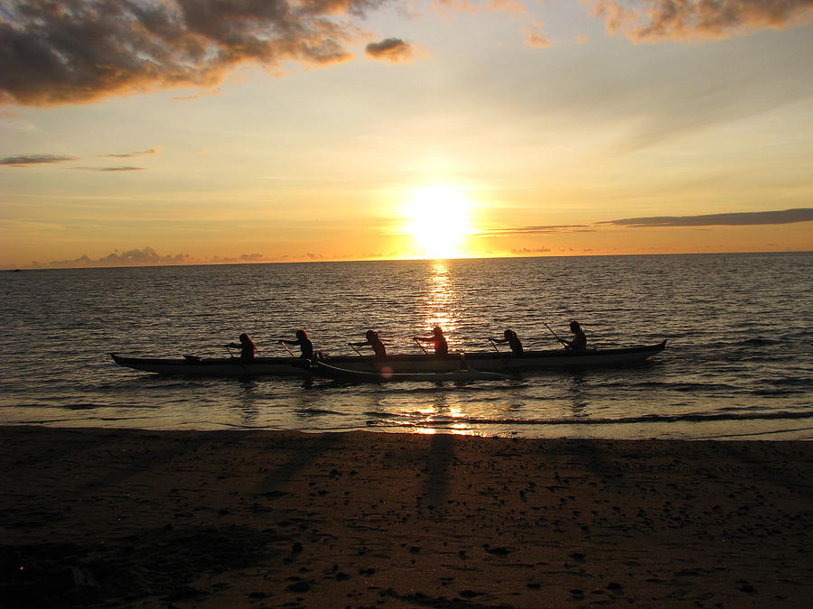 Sunset at Anaehoomalu Bay Photograph by Jeff Stoddart