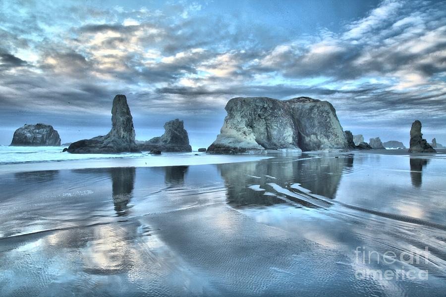 Dramatic Coastal Rock Formations Photograph - Surreal Beach Swirls by Adam Jewell