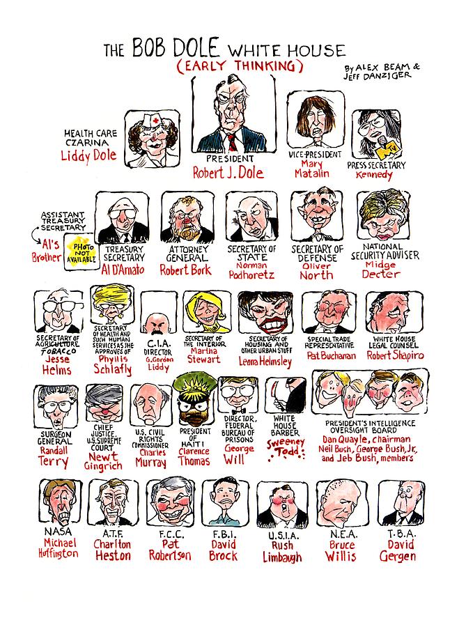 Bob Dole White House Parody Drawing - The Bob Dole White-house by Alex Bea