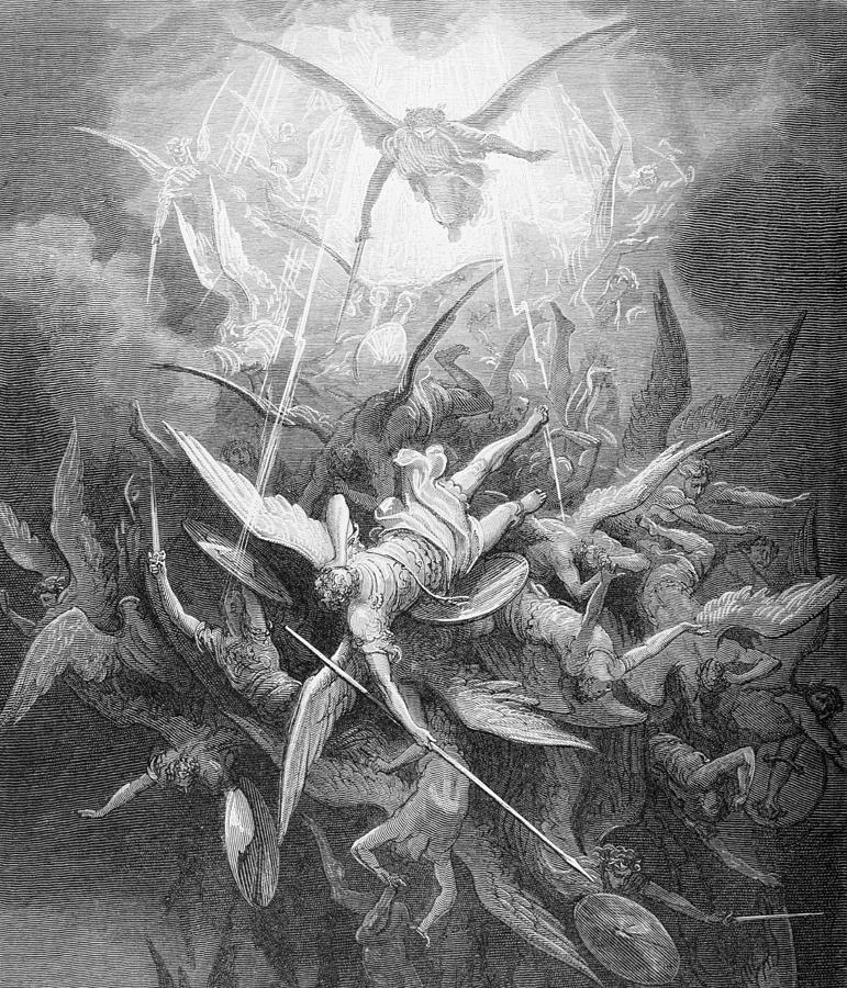 The Fall of the Rebel Angels Painting by Gustave Dore - Metal Posters