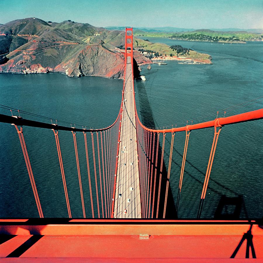 Golden Gate Bridge Aerial View Photograph - The Golden Gate Bridge by Serge Balkin