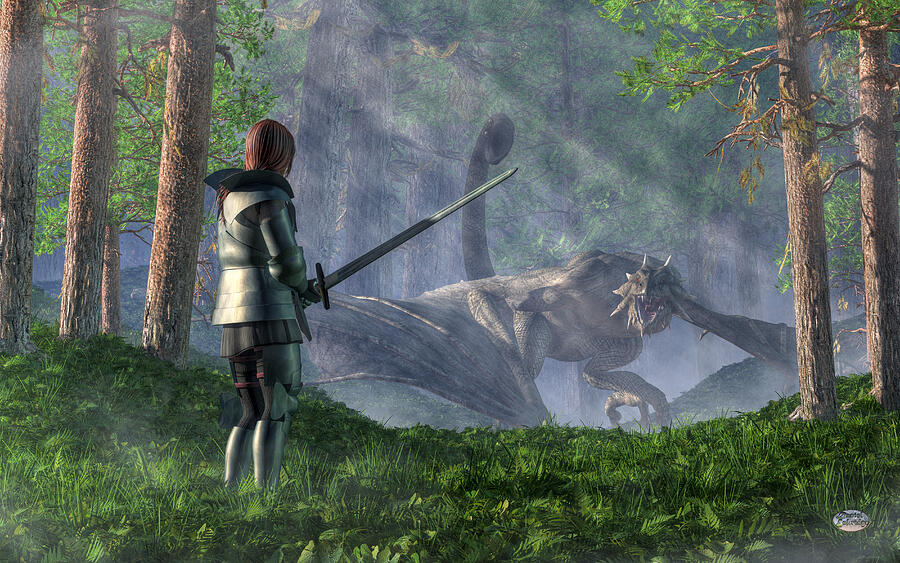 The Wyvern Digital Art by Daniel Eskridge - Metal Posters