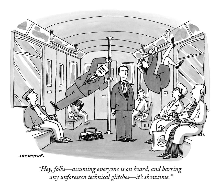 Three Businesspeople Dance Acrobatically Drawing by Joe Dator