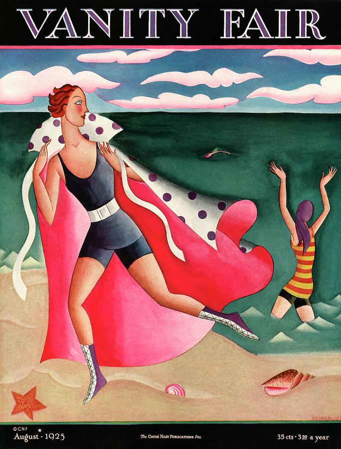 Two Women At The Beach Painting by Miguel Covarrubias