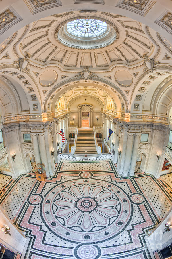 Grand Architectural Interior Photograph - US Naval Academy Bancroft Hall III by Clarence Holmes