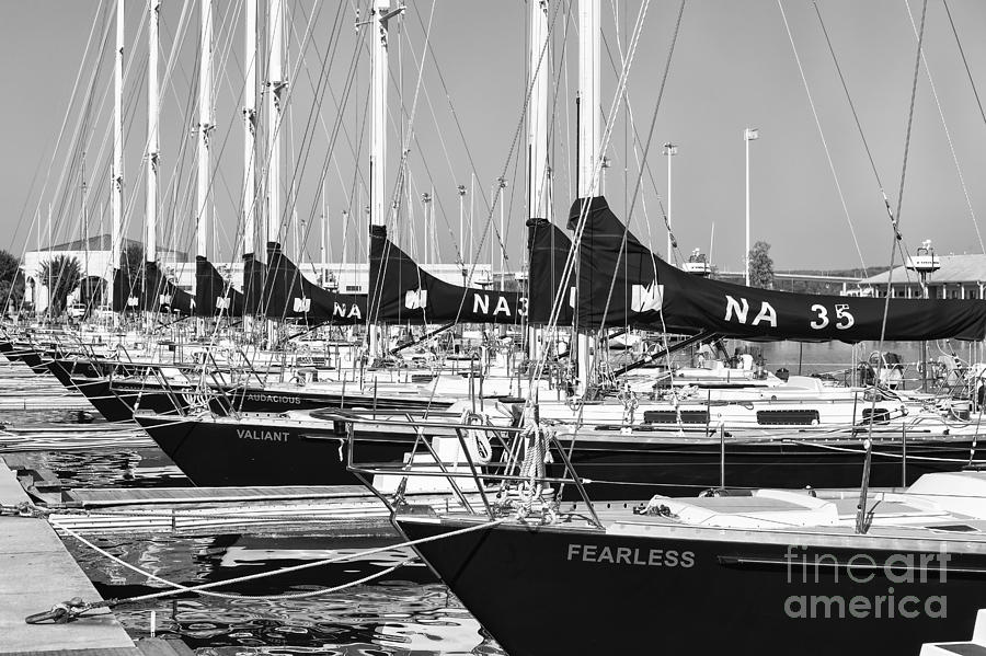 Sailboats Docked in Harbor Photograph - US Navy 44 Sail Training Craft II by Clarence Holmes