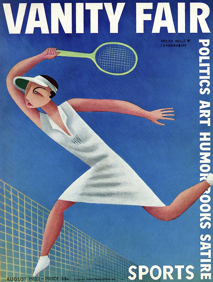 Helen Wills Tennis Vanity Fair Cover Photograph - Vanity Fair Cover Featuring Helen Wills Playing by Miguel Covarrubias