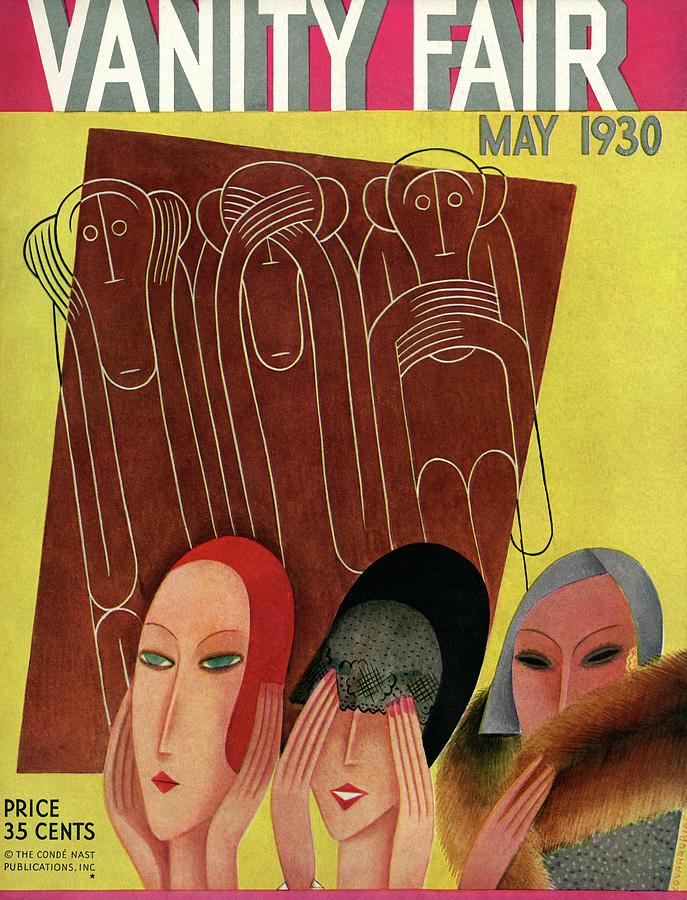 Vanity Fair Cover Featuring Three Monkeys by Miguel Covarrubias
