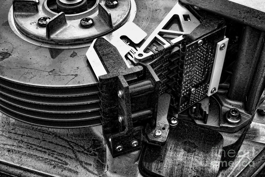 Intricate Vintage Machinery Photograph - Vintage Hard Drive by Olivier Le Queinec