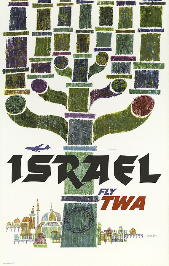 Vintage TWA Israel Travel Poster Digital Art - Vintage Travel - Israel by Georgia Clare