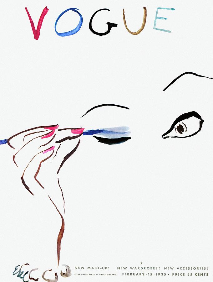 Vogue Makeup Art Photograph - Vogue Cover Illustration Of A Woman Putting by Carl Oscar August Erickson