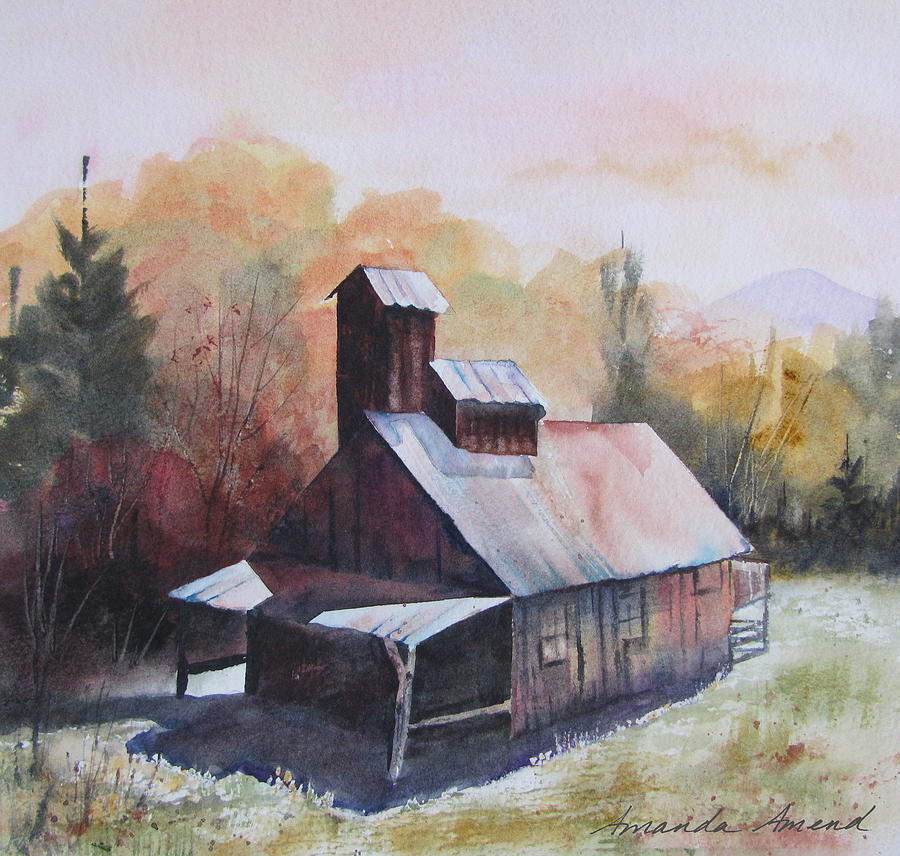 Waitsfield Sugar Shack Painting by Amanda Amend