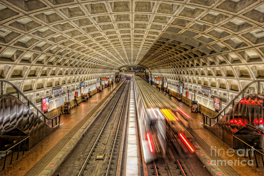 Futuristic Subway Station Architecture Photograph - Washington DC Metro Station XI by Clarence Holmes