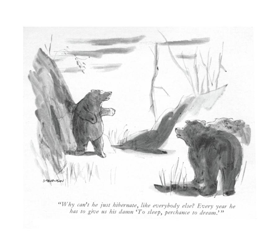 Why Cant He Just Hibernate Drawing by James Stevenson