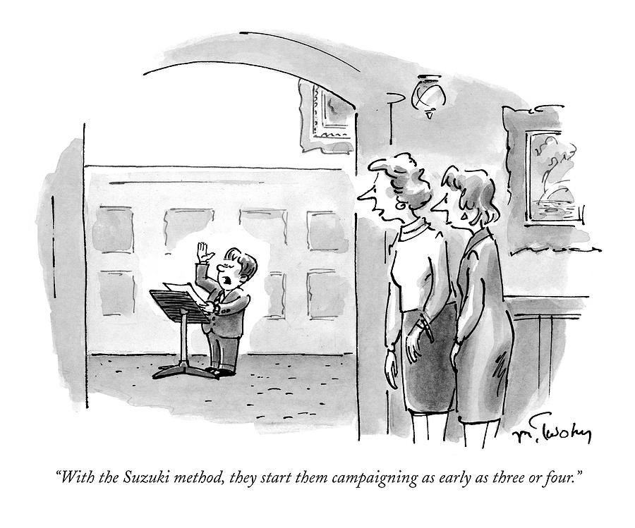 With The Suzuki Method Drawing by Mike Twohy