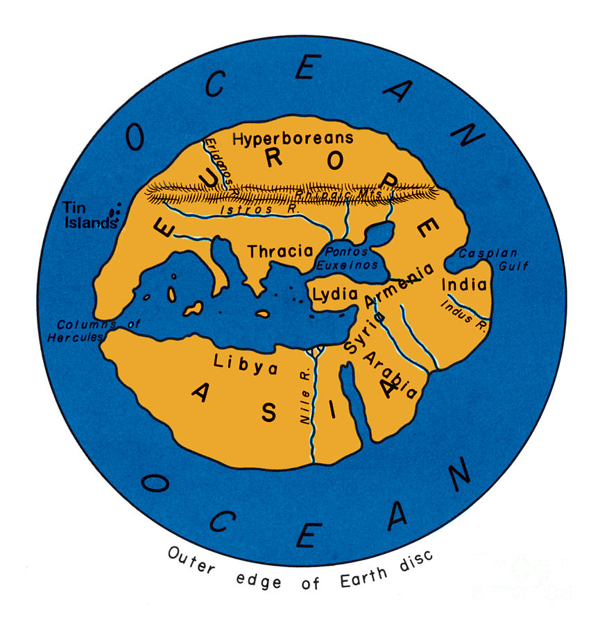World Map 500 Bc by Photo Researchers