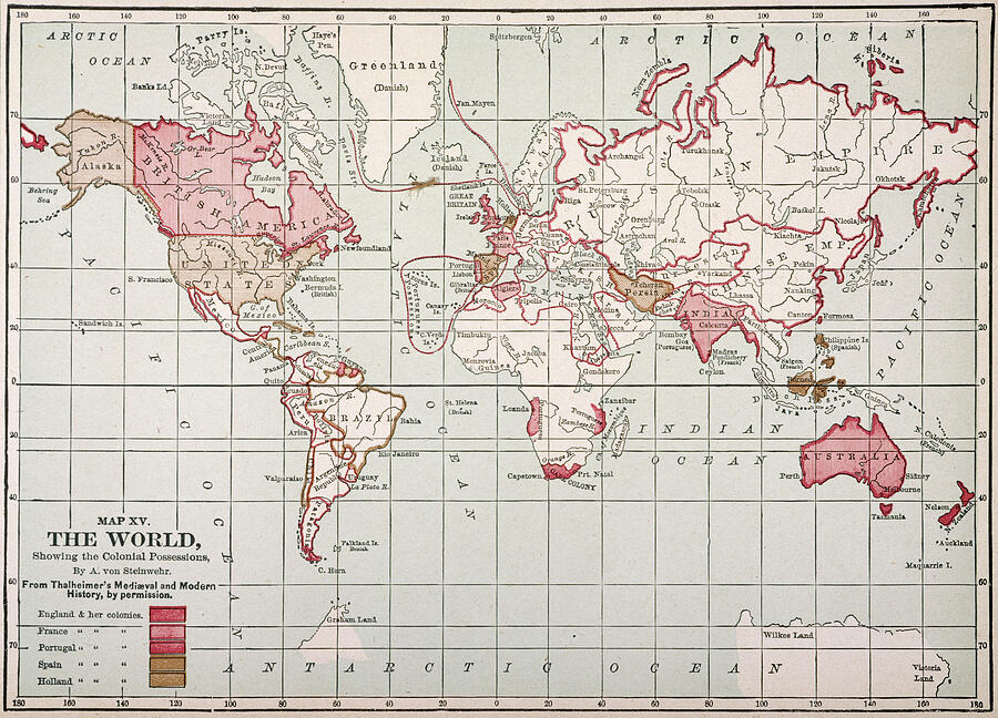 World Map Colonies, late 19th Century by GRANGER Historical Picture Archive