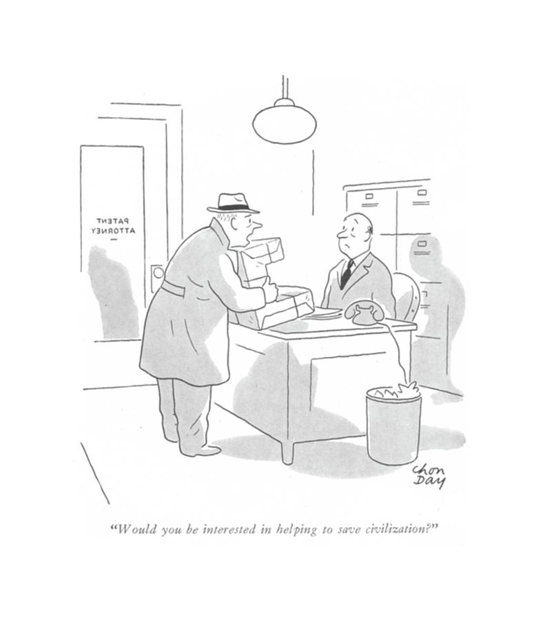 Office Meeting Cartoon Drawing - Would You Be Interested In Helping To Save by Chon Day