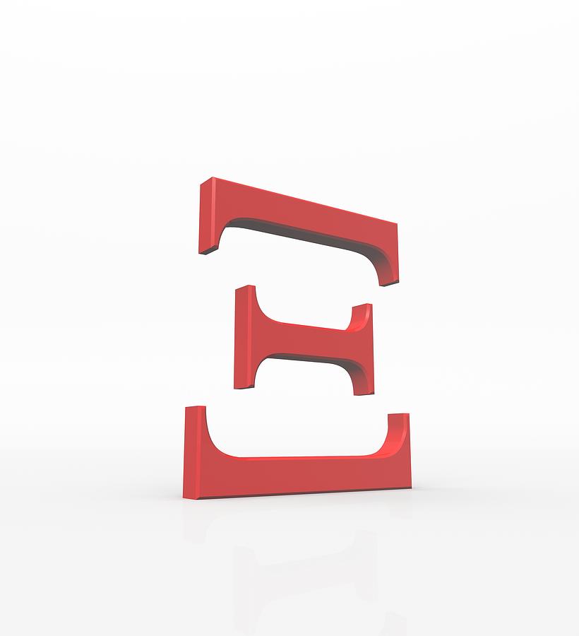 Greek Letter Xi, Upper Case #1 by David Parker