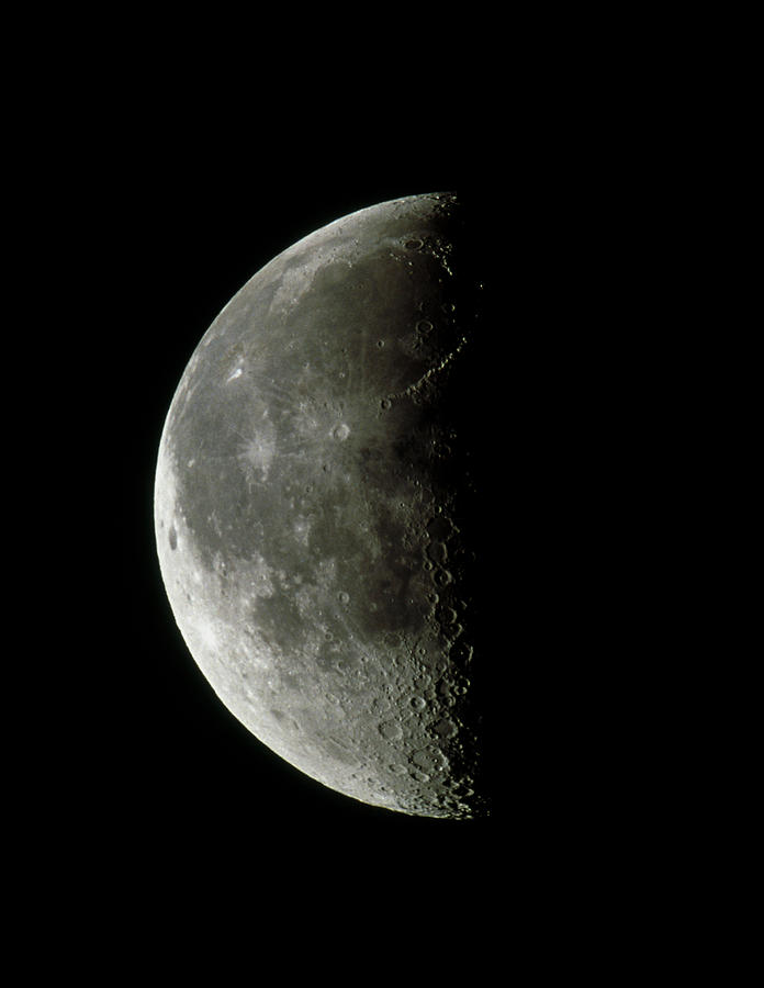 Optical Image Of A Waning Half Moon #1 by John Sanford / Science