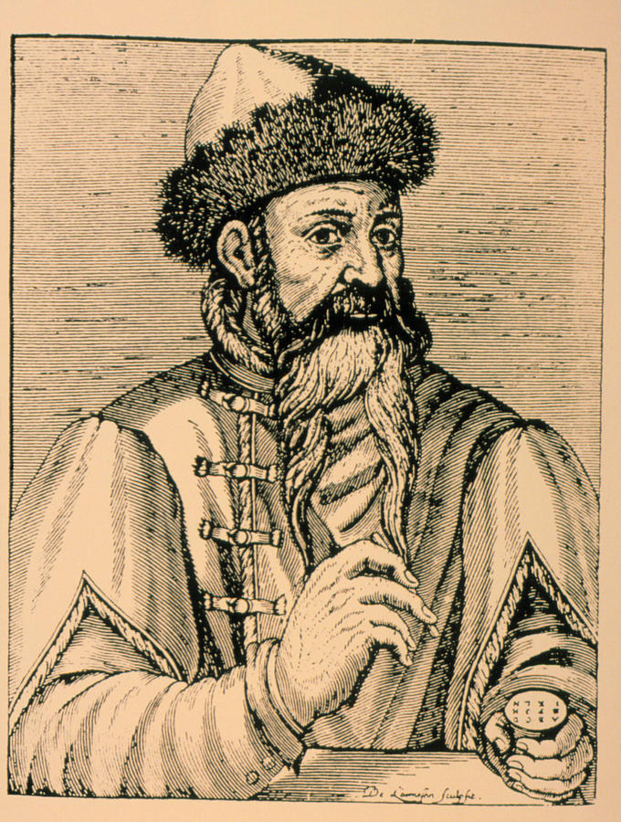 Johannes Gutenberg 銅版画 1584年 1584 Engraving Of Johann Gutenberg by Science Photo Library