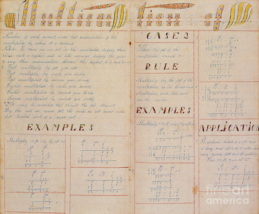 19th Century Amish Math Book by Photo Researchers