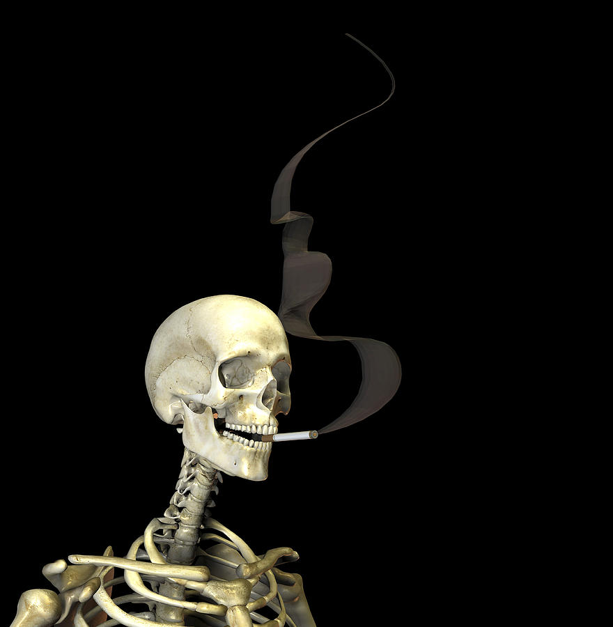 skeleton smoking cigarette Smoking Skeleton #2 by Friedrich Saurer / Science Photo Library