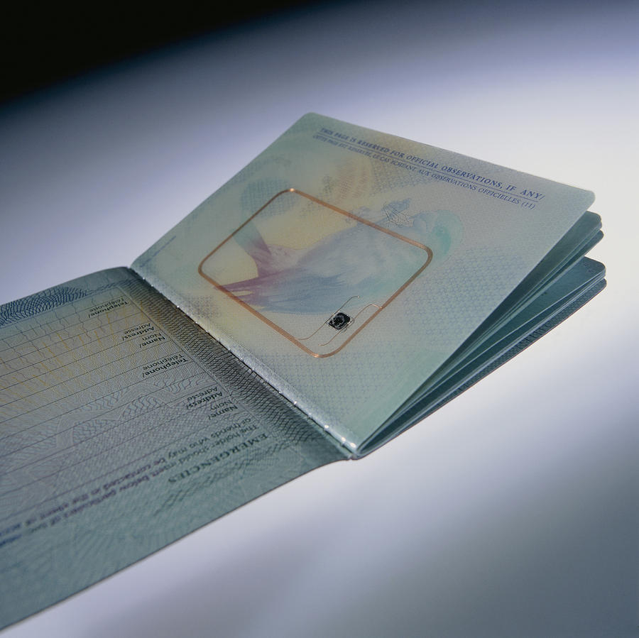 Biometric Passport Chip by Steve Horrell / Science Photo Library